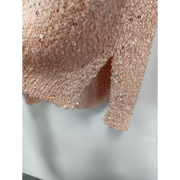 Chicos Sequin Shine Sweater Womens Large Paris Pink Pullover Holiday Fairy NWT - Picture 4 of 12